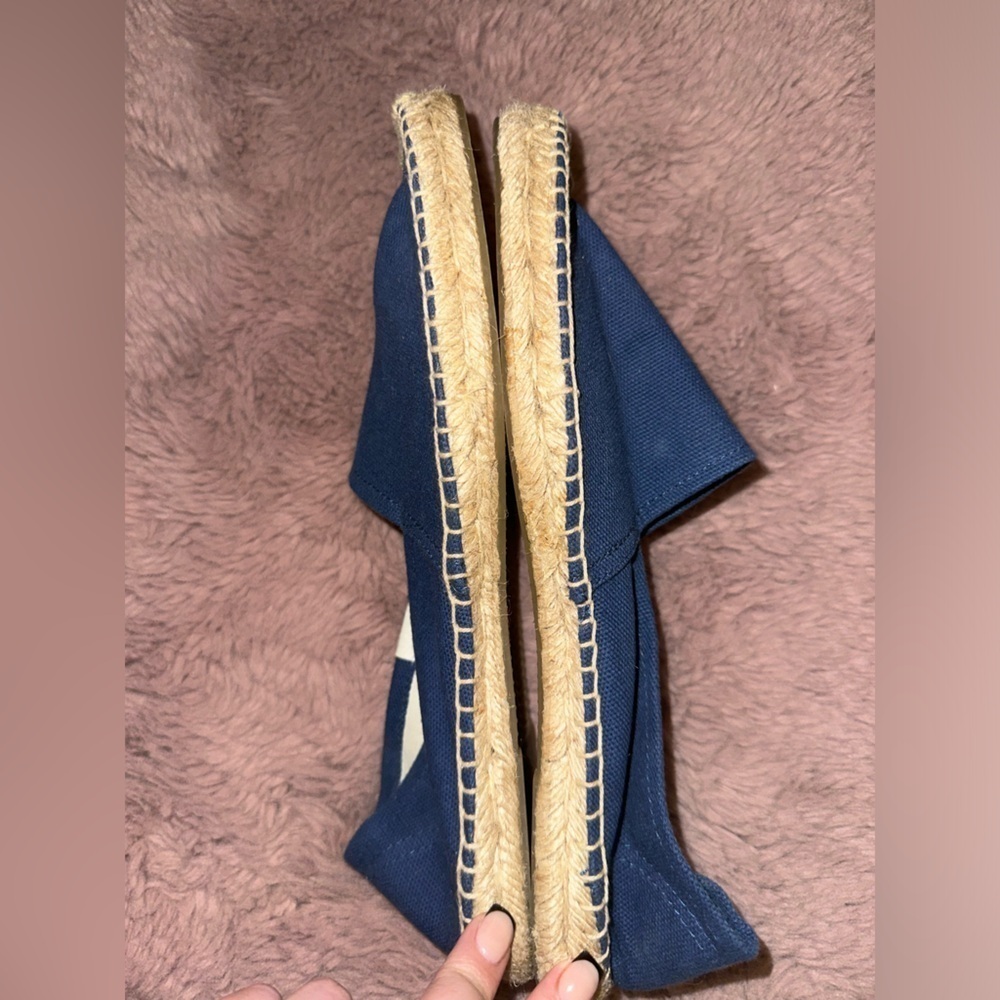 Soludos women’s espadrille blue slip on flats 9.5 vacation spring summer - Picture 7 of 11